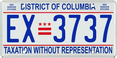 DC license plate EX3737