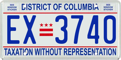 DC license plate EX3740