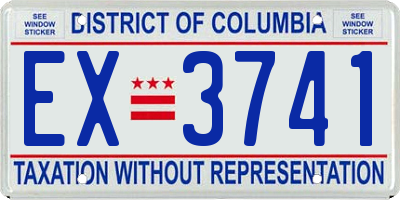 DC license plate EX3741