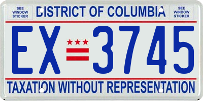 DC license plate EX3745