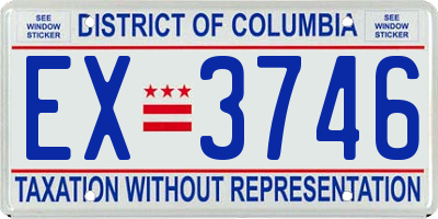 DC license plate EX3746