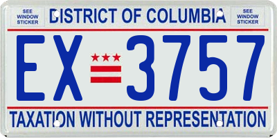 DC license plate EX3757