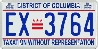 DC license plate EX3764