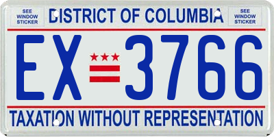 DC license plate EX3766