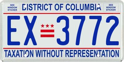 DC license plate EX3772