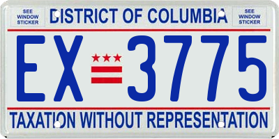 DC license plate EX3775