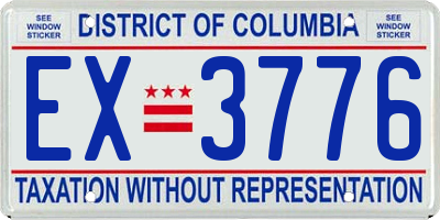 DC license plate EX3776