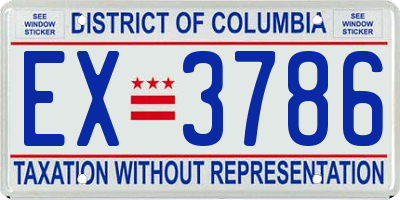 DC license plate EX3786
