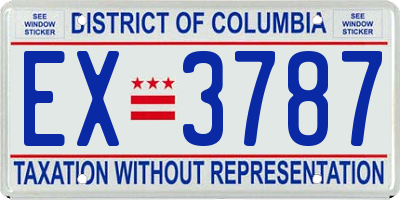 DC license plate EX3787