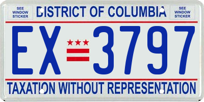 DC license plate EX3797