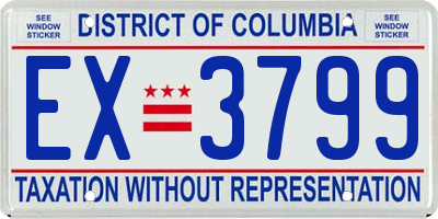 DC license plate EX3799