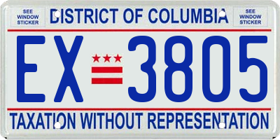 DC license plate EX3805