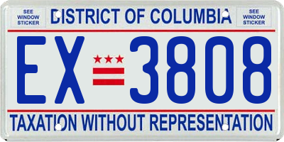 DC license plate EX3808
