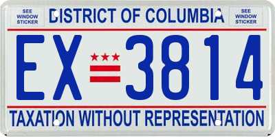 DC license plate EX3814