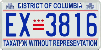 DC license plate EX3816