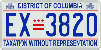 DC license plate EX3820