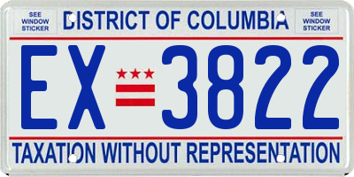 DC license plate EX3822