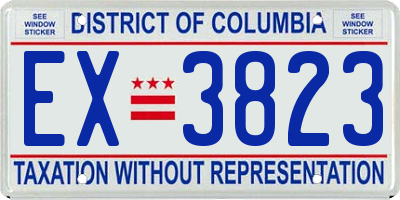 DC license plate EX3823
