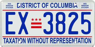 DC license plate EX3825
