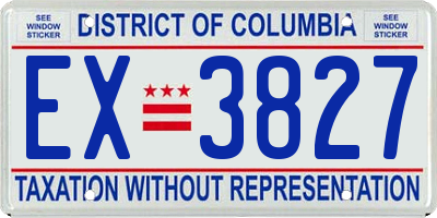 DC license plate EX3827