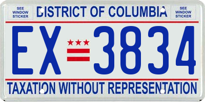 DC license plate EX3834