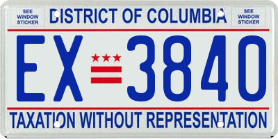 DC license plate EX3840