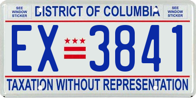 DC license plate EX3841