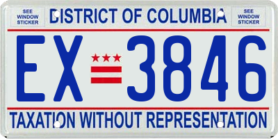 DC license plate EX3846