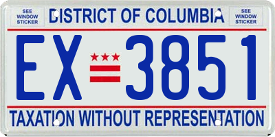 DC license plate EX3851