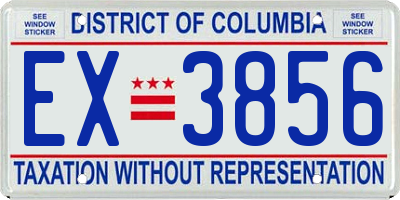 DC license plate EX3856