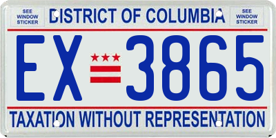DC license plate EX3865