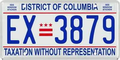 DC license plate EX3879