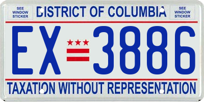DC license plate EX3886