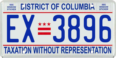 DC license plate EX3896