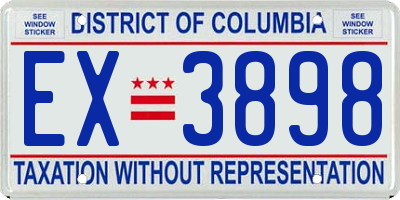 DC license plate EX3898