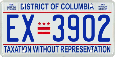 DC license plate EX3902
