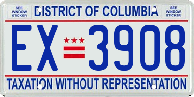 DC license plate EX3908