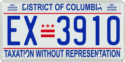 DC license plate EX3910