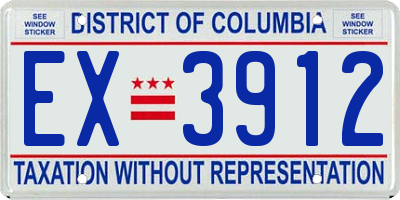 DC license plate EX3912