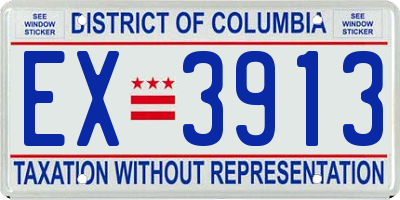 DC license plate EX3913