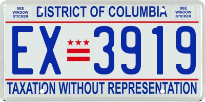 DC license plate EX3919