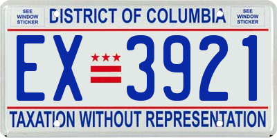 DC license plate EX3921
