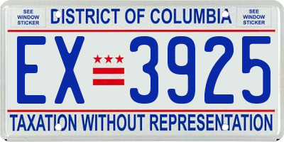 DC license plate EX3925
