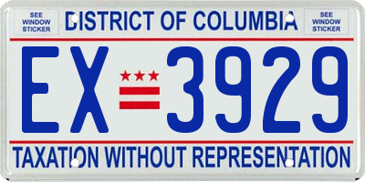 DC license plate EX3929