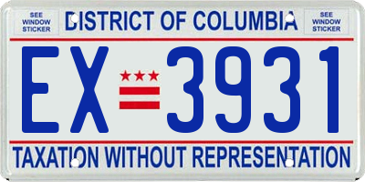 DC license plate EX3931