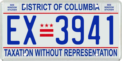 DC license plate EX3941