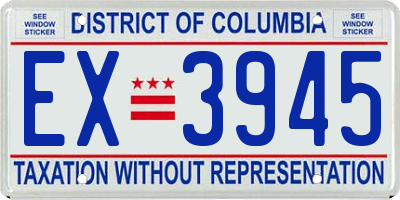 DC license plate EX3945