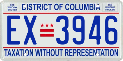 DC license plate EX3946