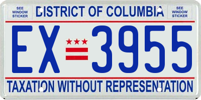 DC license plate EX3955