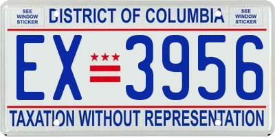 DC license plate EX3956